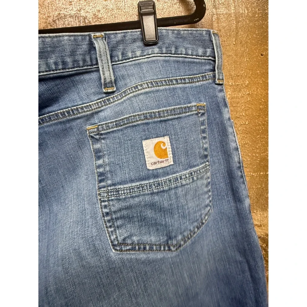 Carhartt Rugged Flex Relaxed Fit Straight Leg Jeans Mens 42x32 Light Wash Blue